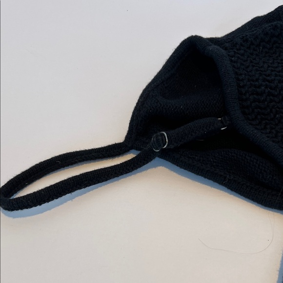 REFORMATION Cotton Knit Crochet Top in Black and Tan. Size M - Picture 5 of 6